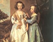 安东尼凡戴克 - Portrait of Elizabeth and Philadelphia Wharton